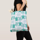 Blauwgroen schildpad tote bag (Dichtbij)