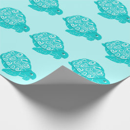 Blauwgroen schildpadpatroon Aqua-omlooppapier Cadeaupapier