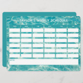 Blauwgroen schoolprogramma Marble Weekly (Voorkant / Achterkant)