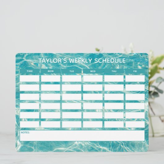 Blauwgroen schoolprogramma Marble Weekly (Staand voorkant)