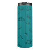 Blauwgroen schrijven brandstof reizen mok (Achterkant)