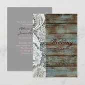 blauwgroen schuurhout, bijtende witte kant kaart (Voorkant / Achterkant)