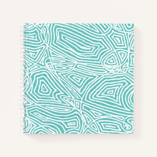 Blauwgroen Scribbleprint Notitieboek (Voorkant)