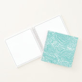 Blauwgroen Scribbleprint Notitieboek (Binnen)