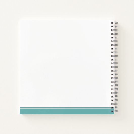 Blauwgroen script monogrammed notitieboek (Achterkant)