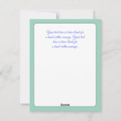 Blauwgroen scriptnaam Groot grijs monogram zwart b Feestdagenkaart (Achterkant)