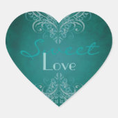 Blauwgroen Scroll Blauwgroen Snoep Buffet Sticker (Voorkant)