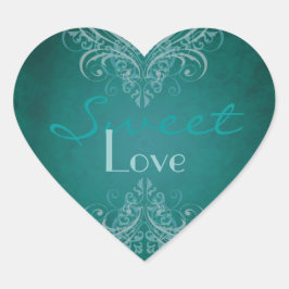Blauwgroen Scroll Blauwgroen Snoep Buffet Sticker