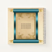 Blauwgroen Scroll Photo Budget Quinceañera Gastenb Notitieboek (Achterkant)