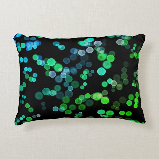 Blauwgroen Seagreen Abstract bellenpatroon Accent Kussen (Voorkant)