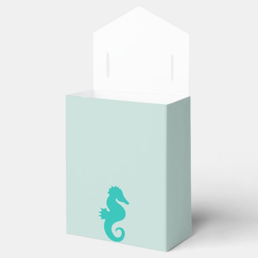 Blauwgroen Seahorse Beach Thema Baby shower Favor  Bedankdoosjes (Geopend)