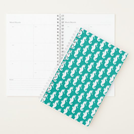 Blauwgroen Seahorse Patroon Planner (Display)