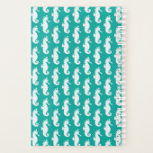 Blauwgroen Seahorse Patroon Planner (Achterkant)