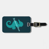 Blauwgroen Seahorse Personalized Bagagelabel (Voorkant horizontaal)