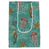 Blauwgroen Seahorse Serenade Aangepaste Foto & Tek Medium Cadeauzakje (Achterkant)