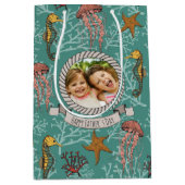 Blauwgroen Seahorse Serenade Aangepaste Foto & Tek Medium Cadeauzakje (Voorkant)