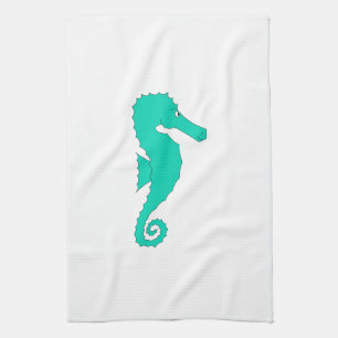 Blauwgroen Seahorse Theedoek