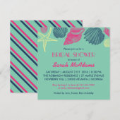 Blauwgroen Seashells Weddenschap Bridal Shower Kaart (Voorkant / Achterkant)