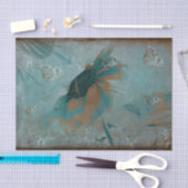 Blauwgroen Sepia  Antiek kunst Tissuepapier (Craft)