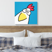 Blauwgroen SERIEUZE CHICKEN VAN Sandra Boynton Canvas Afdruk (Insitu (Slaapkamer))