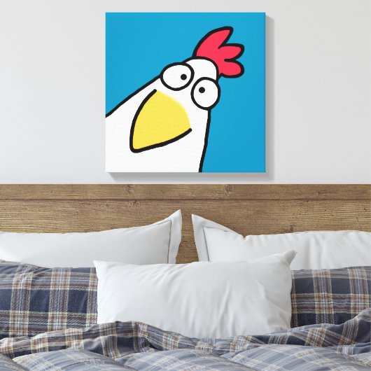 Blauwgroen SERIEUZE CHICKEN VAN Sandra Boynton Canvas Afdruk (Insitu (Slaapkamer))