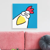 Blauwgroen SERIEUZE CHICKEN VAN Sandra Boynton Canvas Afdruk (Insitu (Woonkamer))