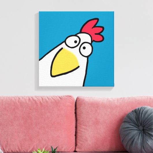 Blauwgroen SERIEUZE CHICKEN VAN Sandra Boynton Canvas Afdruk (Insitu (Woonkamer))