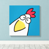 Blauwgroen SERIEUZE CHICKEN VAN Sandra Boynton Canvas Afdruk (Insitu (Houten vloer))