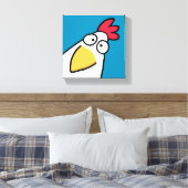 Blauwgroen SERIEUZE CHICKEN VAN Sandra Boynton Canvas Afdruk (Insitu (Slaapkamer))