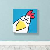 Blauwgroen SERIEUZE CHICKEN VAN Sandra Boynton Canvas Afdruk (Insitu (Houten vloer))