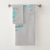 Blauwgroen set handdoeken Shell Bath (Insitu)