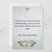 Blauwgroen Shabby Style Baby Flat Announding Kaart (Achterkant)