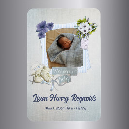 Blauwgroen Shabby Style-Baby Magneet