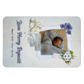 Blauwgroen Shabby Style-Baby Magneet (Horizontaal)