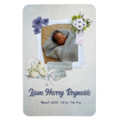 Blauwgroen Shabby Style-Baby Magneet (Verticaal)