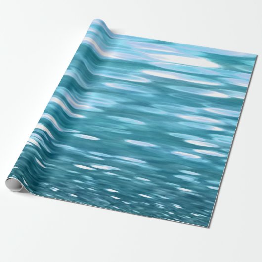 Blauwgroen shimmer cadeaupapier (Uitgerold)