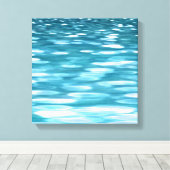 Blauwgroen shimmer canvas afdruk (Insitu (Houten vloer))