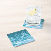 Blauwgroen shimmer kartonnen onderzetters (Insitu)