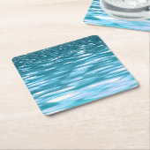 Blauwgroen shimmer kartonnen onderzetters (Schuin)