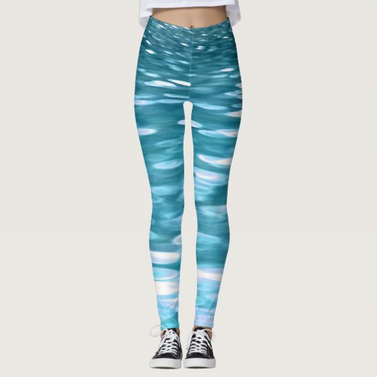 Blauwgroen shimmer leggings (Voorkant)