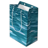 Blauwgroen shimmer medium cadeauzakje (Achterkant Gekanteld)