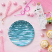 Blauwgroen shimmer papieren bordje (Feest)