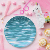 Blauwgroen shimmer papieren bordje (Feest)