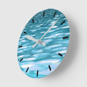 Blauwgroen shimmer ronde klok (Hoek)