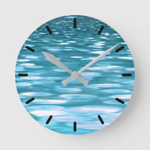 Blauwgroen shimmer ronde klok