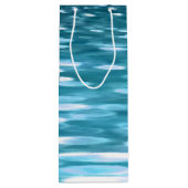 Blauwgroen shimmer wijn cadeautas (Achterkant)