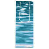 Blauwgroen shimmer wijn cadeautas (Voorkant)