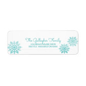 Blauwgroen Shimmering Chic Snowflake Holiday Etiket (Voorkant)