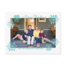 Blauwgroen Shimmering Chic Snowflake Holiday Foto