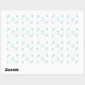 Blauwgroen Shimmering Chic Snowflake Holiday Vierkante Sticker (Vel)